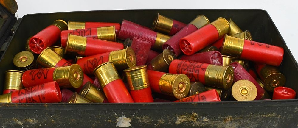 Lot 532: Metal Ammo Can Full Of Mixed 12 Ga Shotshells