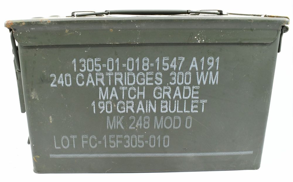 Lot 1033: 240 Rd Sealed Ammo Can Of .300 WM Match