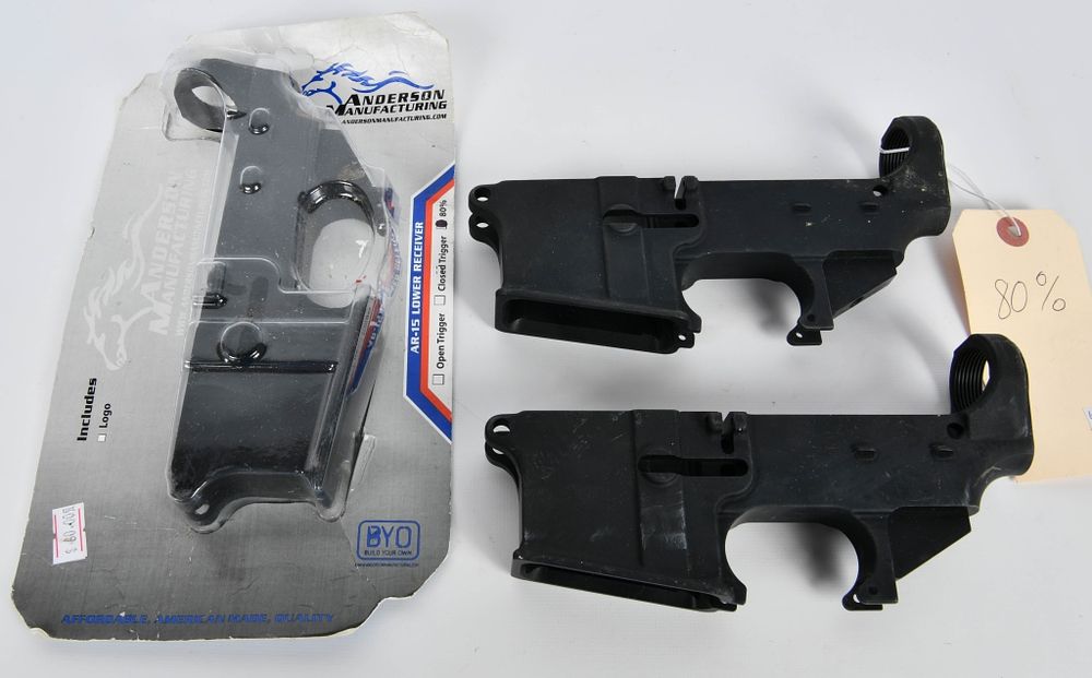 Lot 1091: 3 80% AR-15 Lower Receivers
