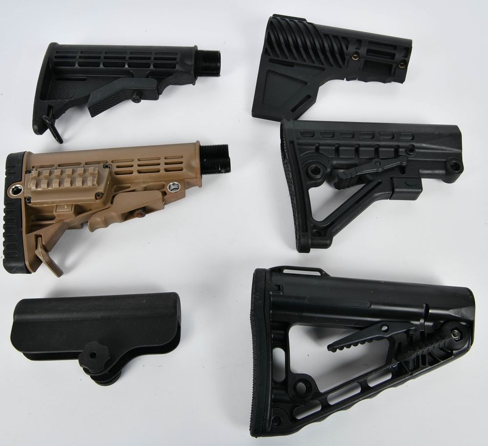 Lot 1151: 5 Replacement AR-15 Butt Stocks