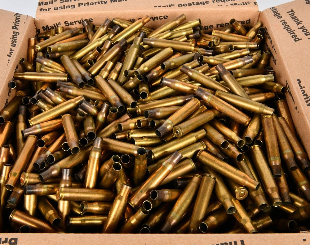 Lot 1232: 30 Lbs Of Mixed .30-06 SPRG Empty Brass Casings