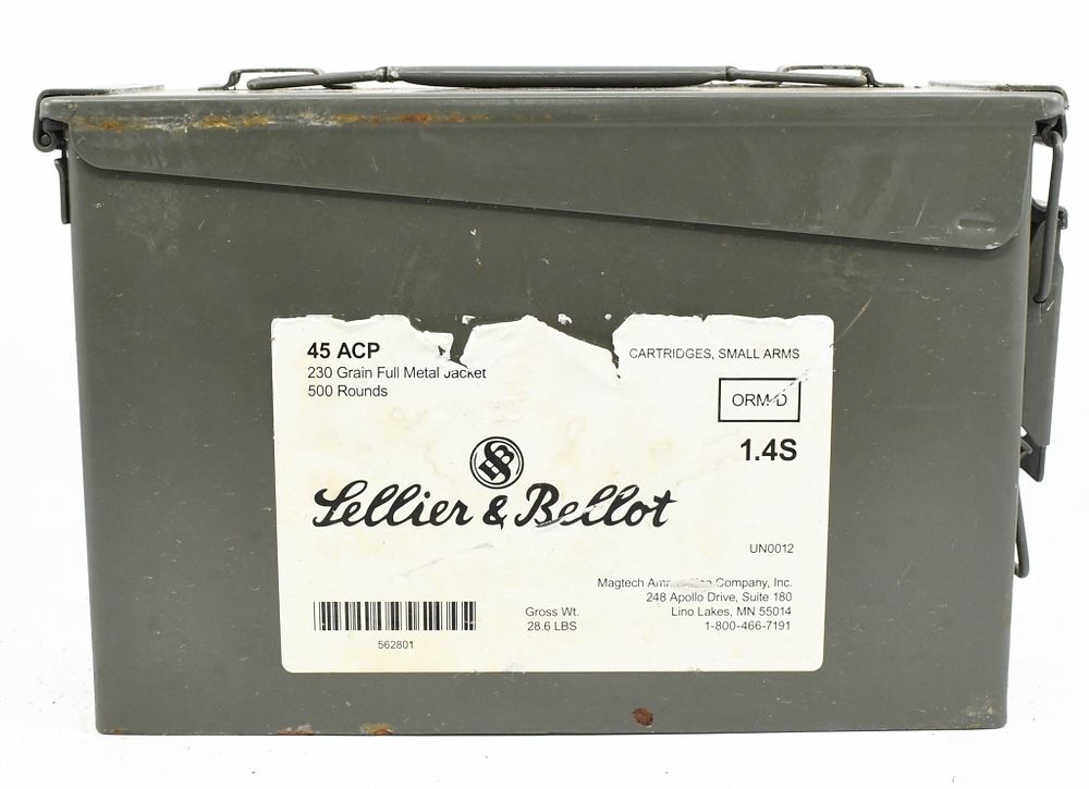Lot 1246: 500 Rounds Of Sellier & Bellot .45 ACP Ammunition
