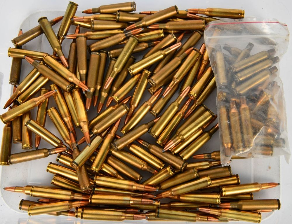 Lot 1255: 100 Rds Of 6mm Rem & 27 Empty Brass Casings
