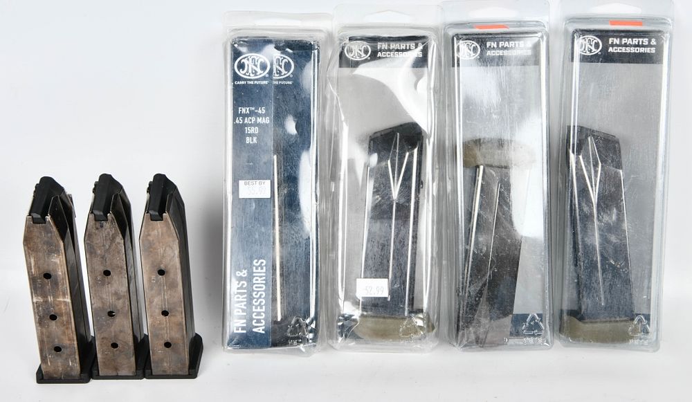 Lot 1259: (7) Various FN 45 ACP 15 round Magazines for FNX
