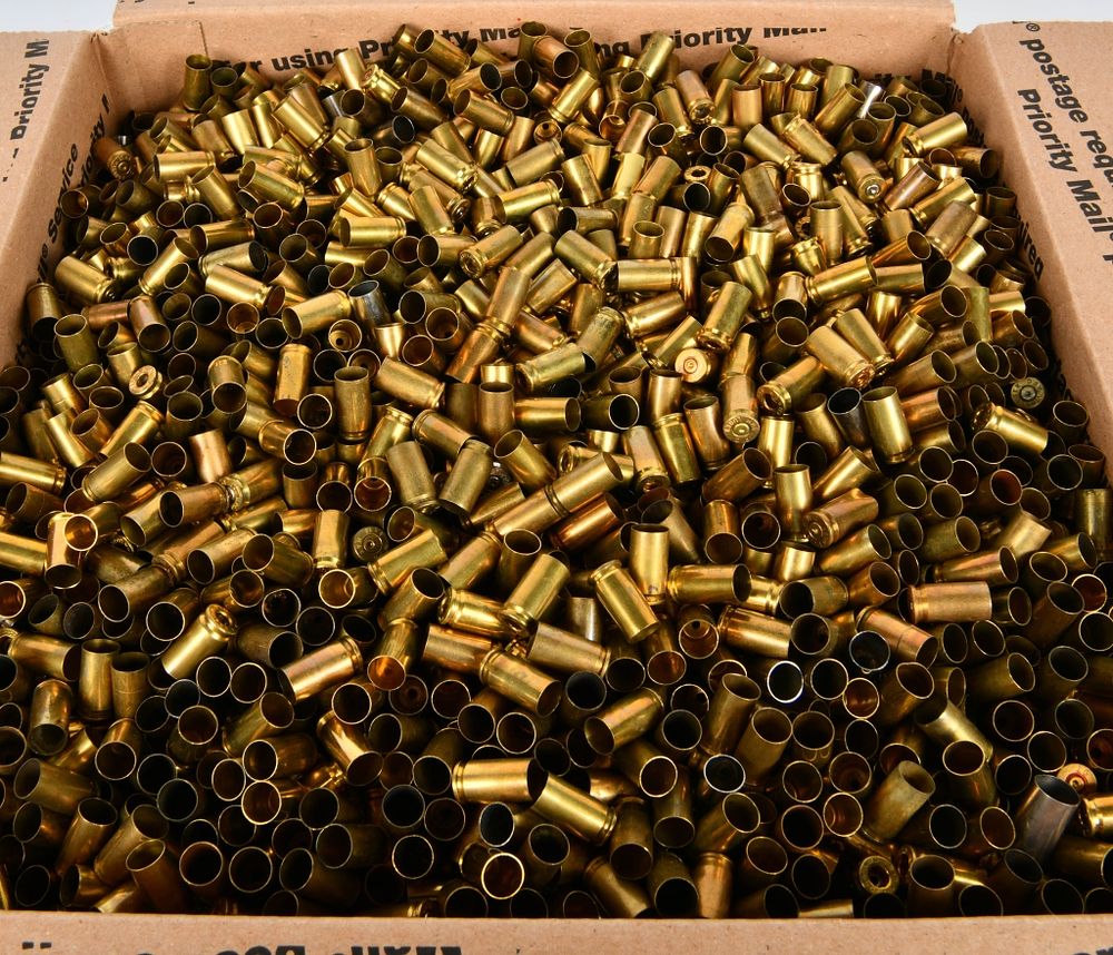 Lot 1326: 48 Lbs of Mixed 9mm Empty Brass Casings
