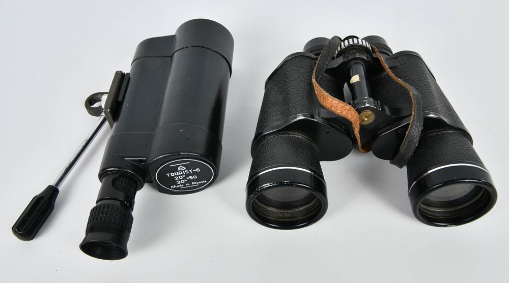 Lot 1358: Telstar Binoculars & Tourist-6 Spotting Scope