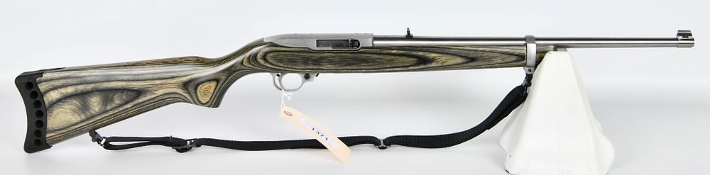 Lot 1371: Stainless Ruger 10/22 Semi Auto Carbine Rifle .22