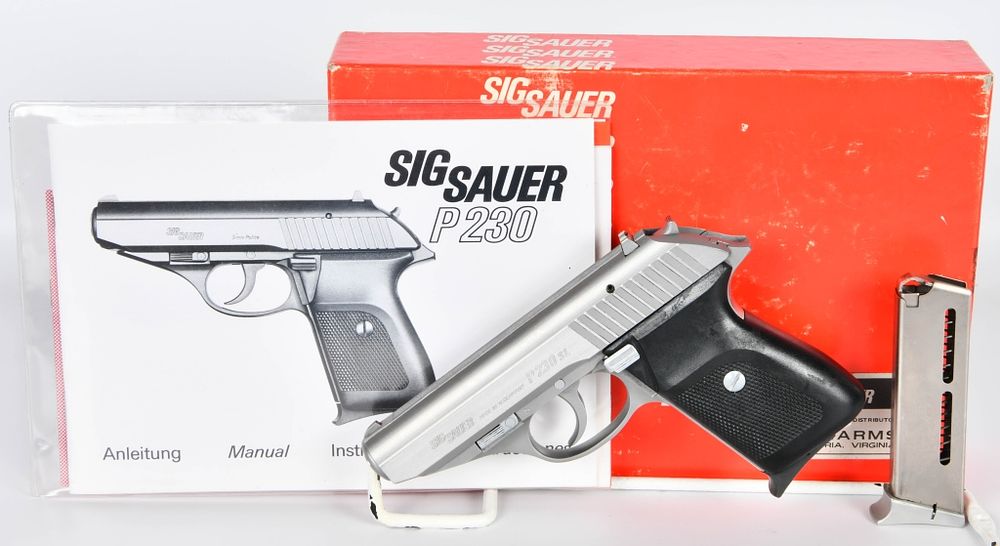 Lot 1374: Stainless Sig Sauer P230 SL .380 ACP Pistol