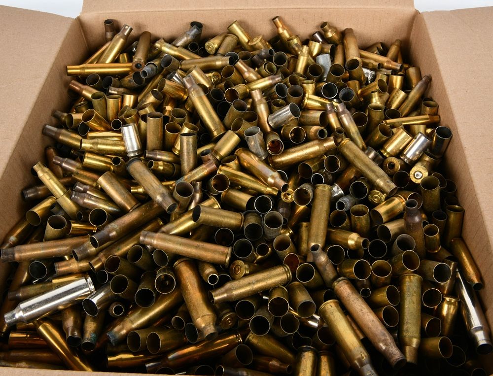 Lot 1382: 34 Lbs Of Assorted Empty Brass Casings For