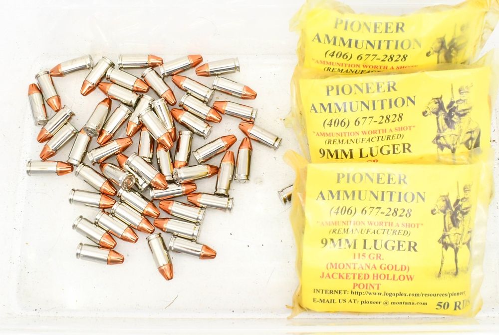 Lot 1450: 200 Rounds Of 9mm Luger HP Ammunition