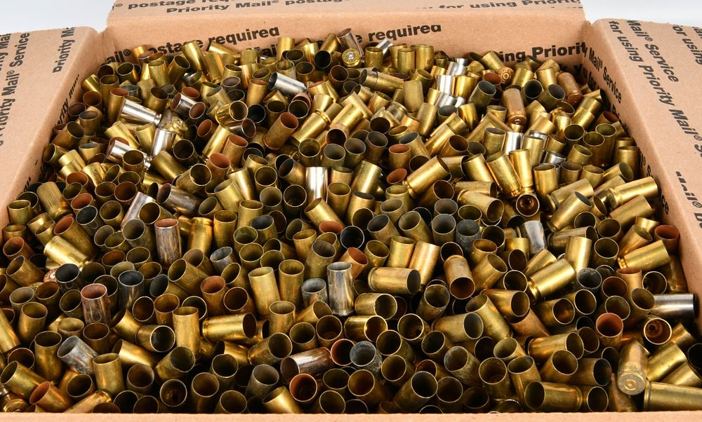 Lot 1596: 44 Lbs Of Mixed .40 S&W Empty Brass Casings