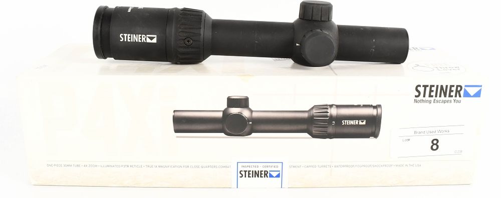 Lot 8: Steiner 1-4x24mm P4XI Rifle Scope W/ Box