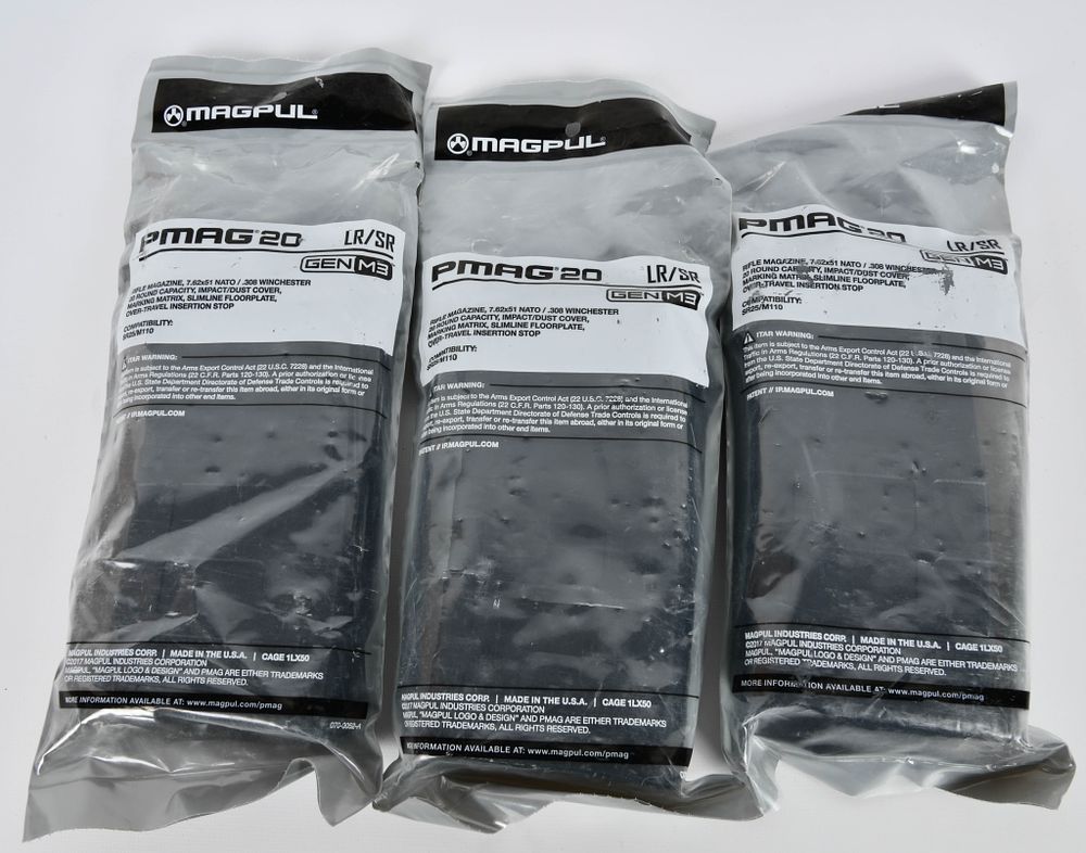 Lot 53: (3) PMAG 20 LR/SR Gen M3 Rifle Mags 7.62X51 20rd
