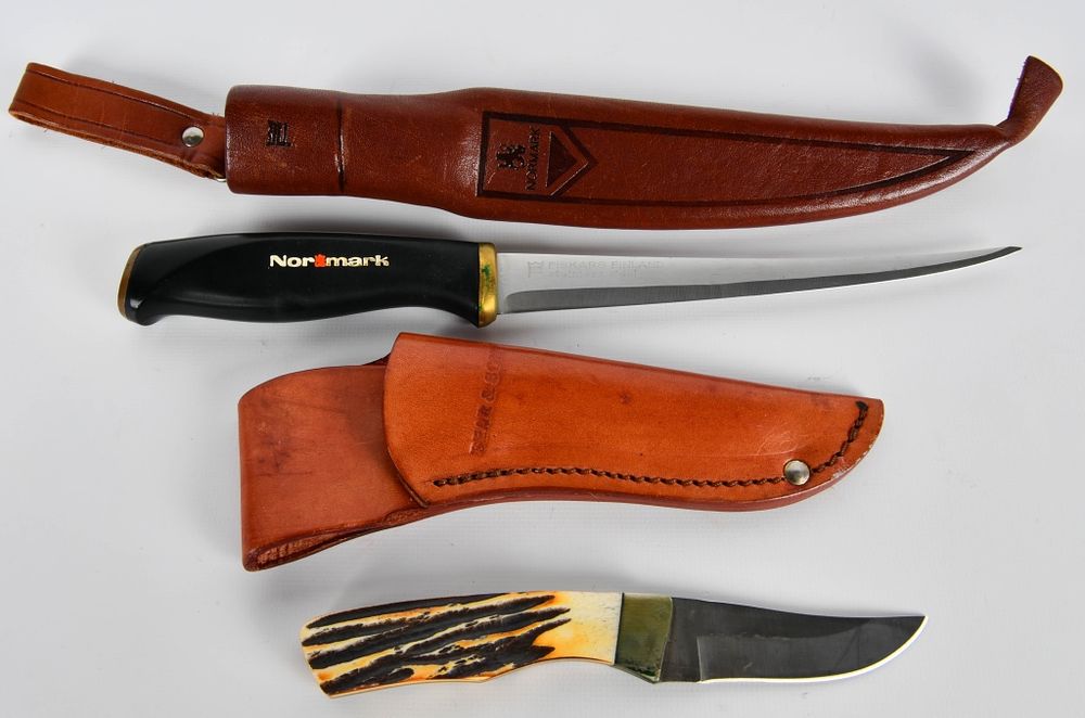 Lot 118: Normark Fiskars Finland Filet Knife & Bear MGC