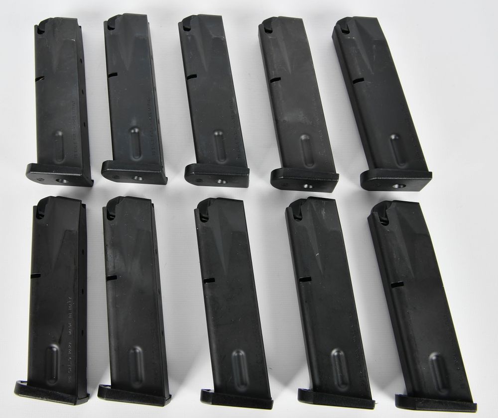 Lot 157: Lot of 10 New Factory Beretta M9 & 92FS Magazines