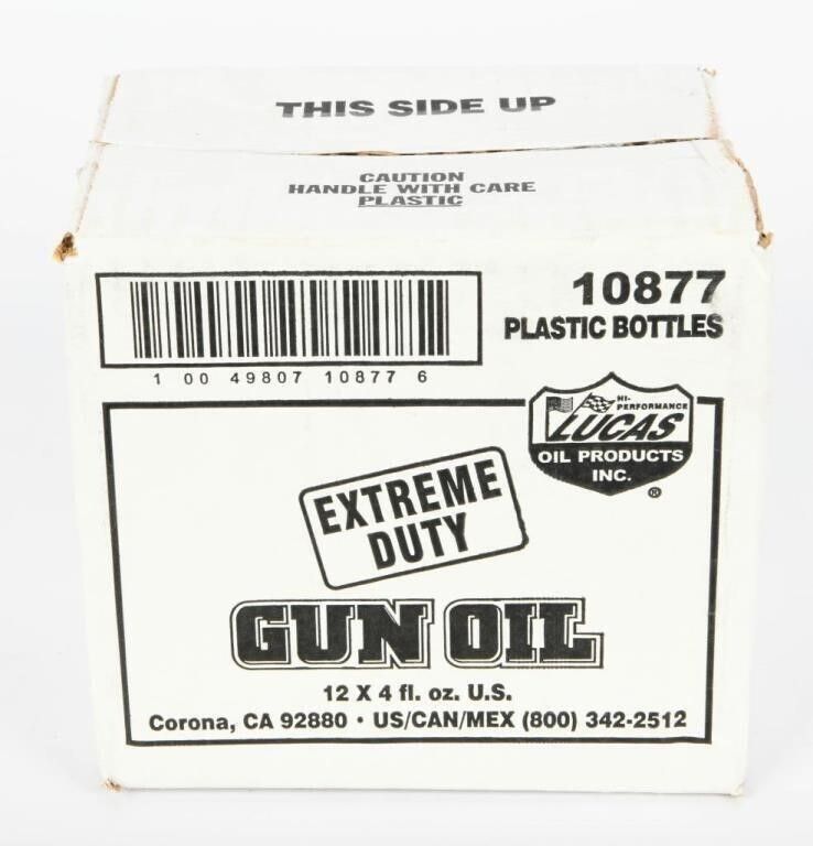 Lot 160: Lucas Extreme Duty Gun Oil (12) 4oz bottles