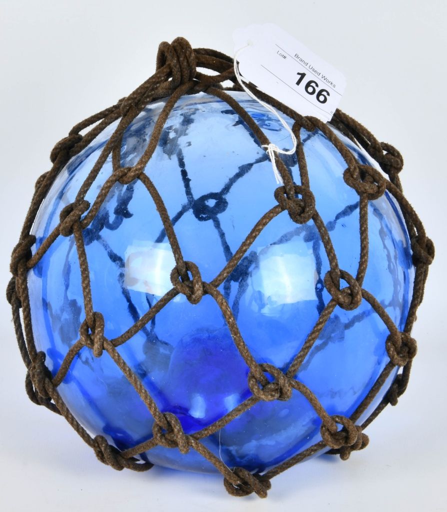 Lot 166: Vtg Glass Fishing Float In Cobalt Blue