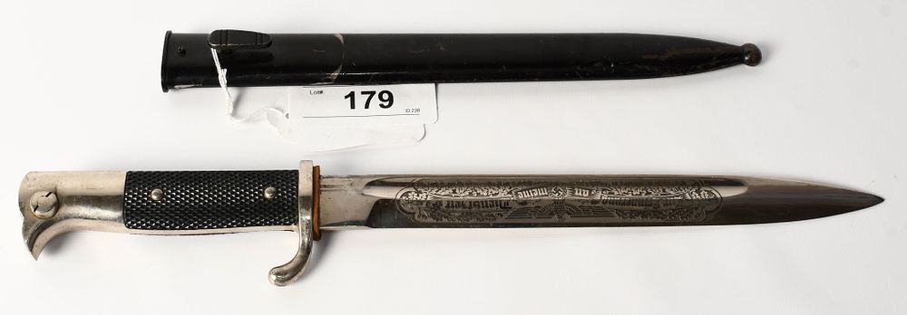 Lot 179: WWII 1942 German Dress Bayonet C. Gustav Spitzer
