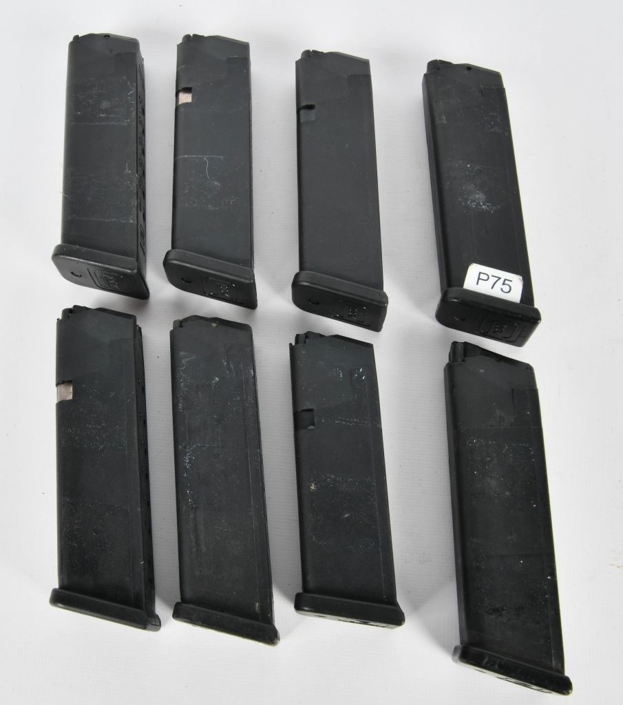 Lot 187: Lot of 8 Glock Magazines .40 S&W 15 Rounds