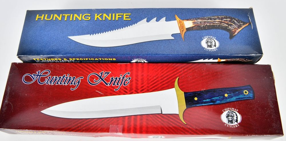 Lot 197: Lot of Two Chipaway Large Hunting Knives