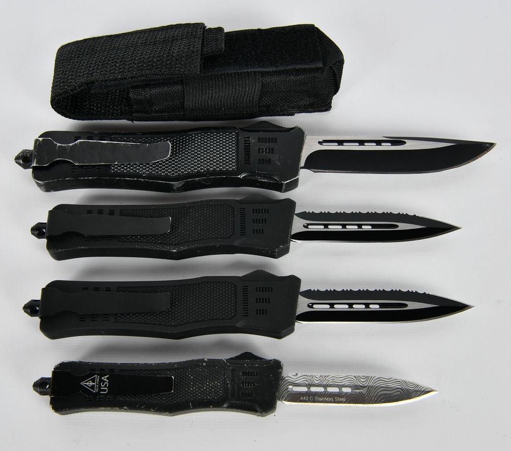 Lot 238: (4) VARIOUS Tactical Survival Knives Black