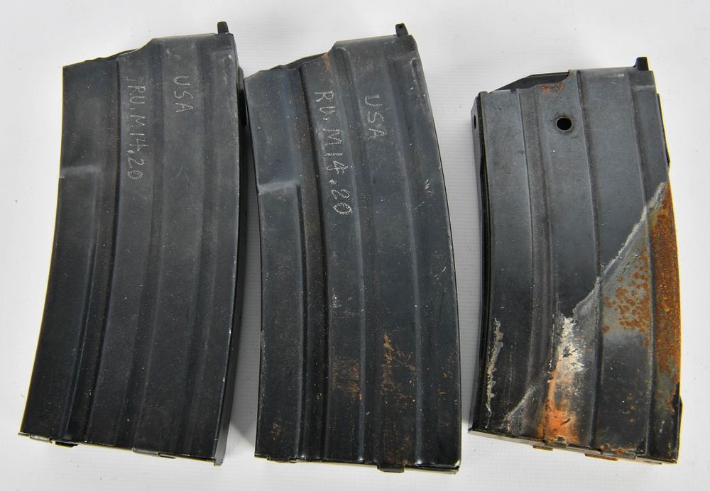 Lot 277: Lot of 3 Ruger Mini-14 Magazines 20 Rd & 15 Rd