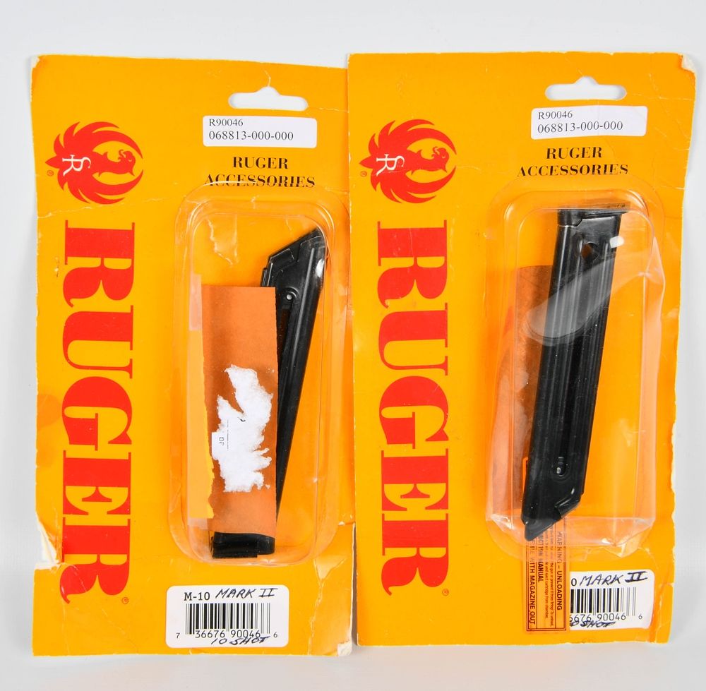 Lot 293: Ruger M-10 Mark II Magazines 10 shot 22 cal