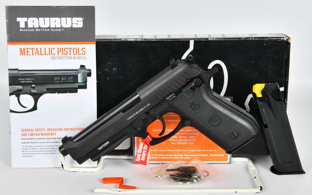 Lot 336: NEW Taurus PT92 AF Semi Auto Pistol 9MM
