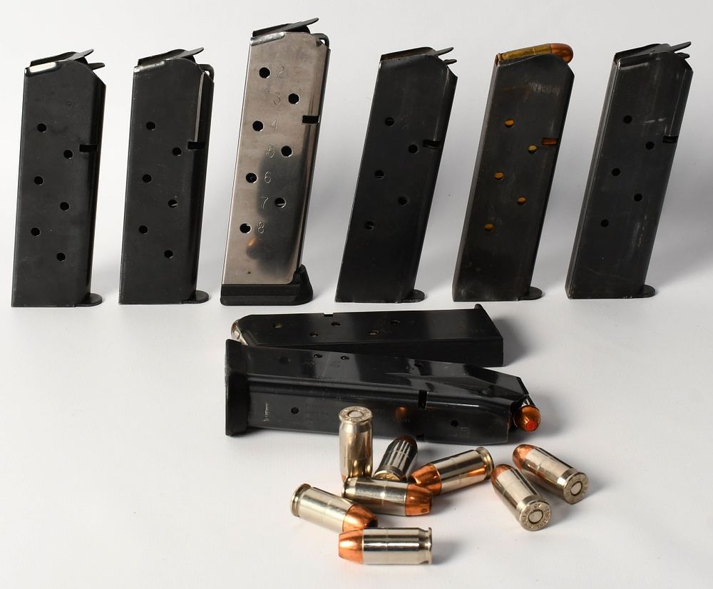 Lot 353: 8 Various Mags with approx 33 live rds .45