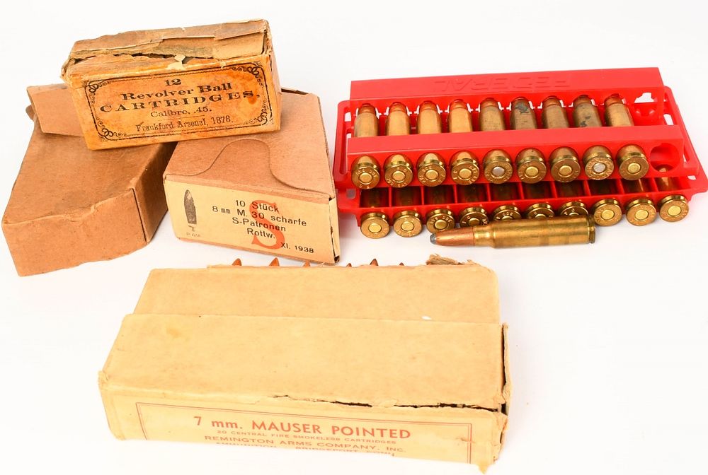 Lot 364: 15 rds 8x56R , 20 rds 300 sav & 15 rds 7mm