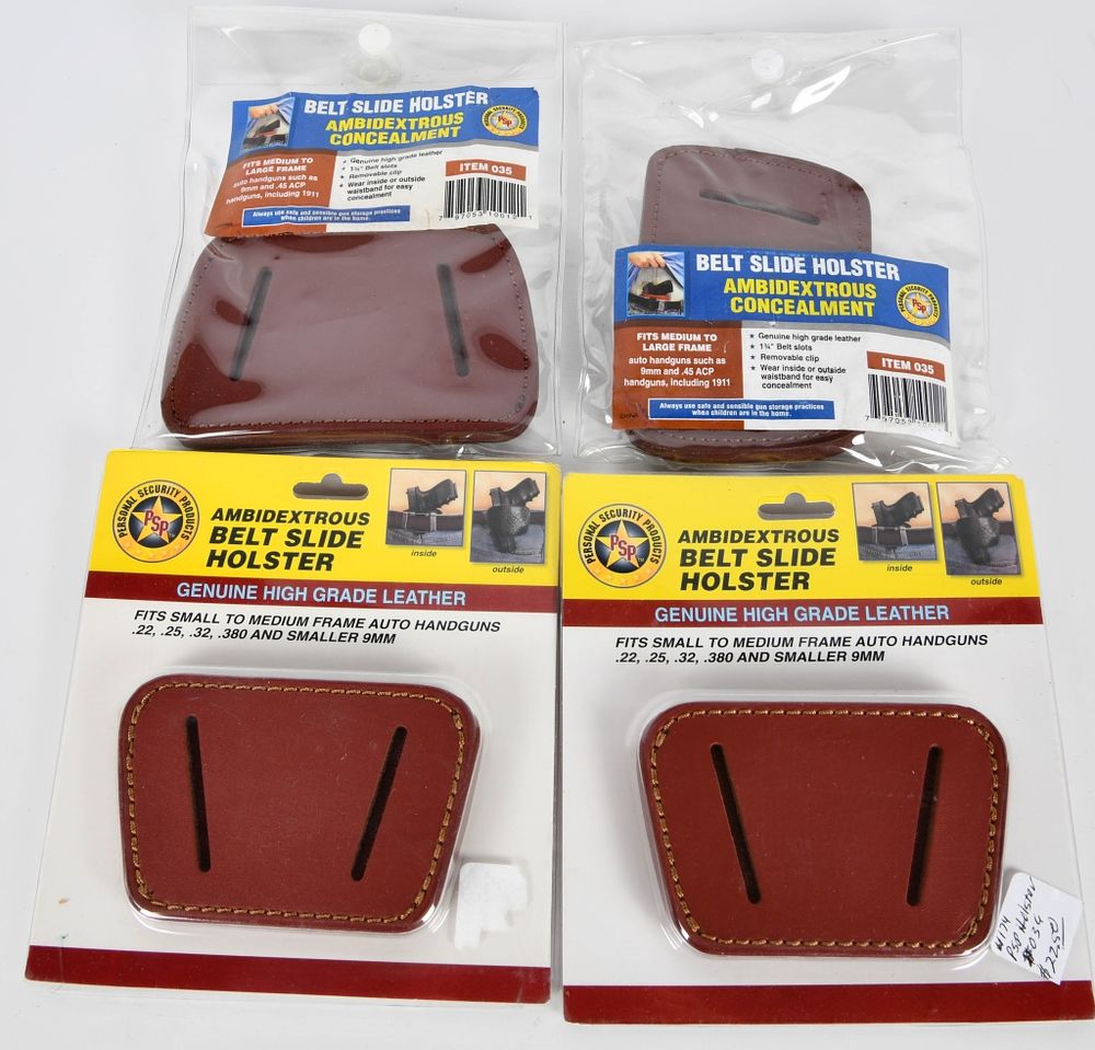 Lot 416: 4 PSP NIB IWB Leather Holsters