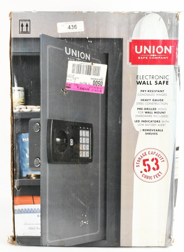Lot 436: Union Electronic Wall Safe NOS