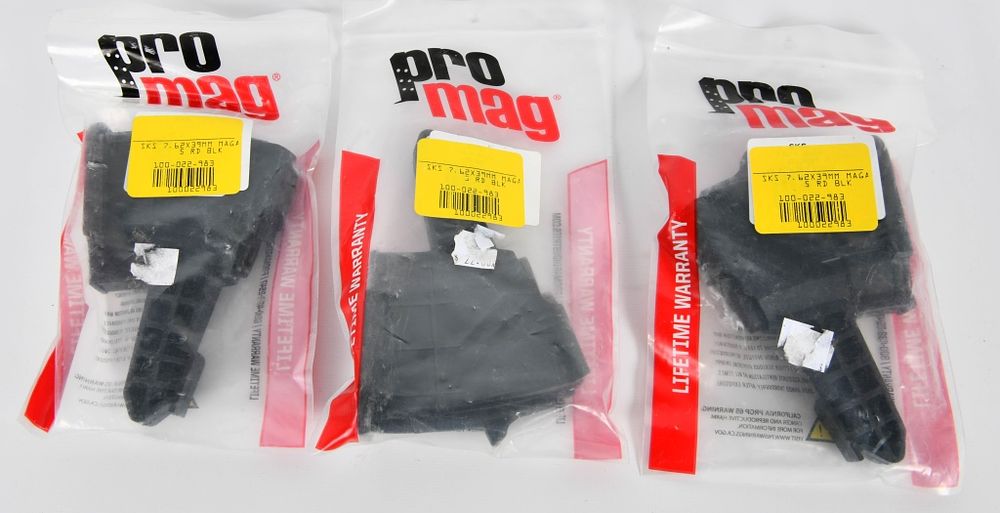 Lot 563: (3) PRO Mag SKS 7.62X39mm 5 rd Magazines NEW