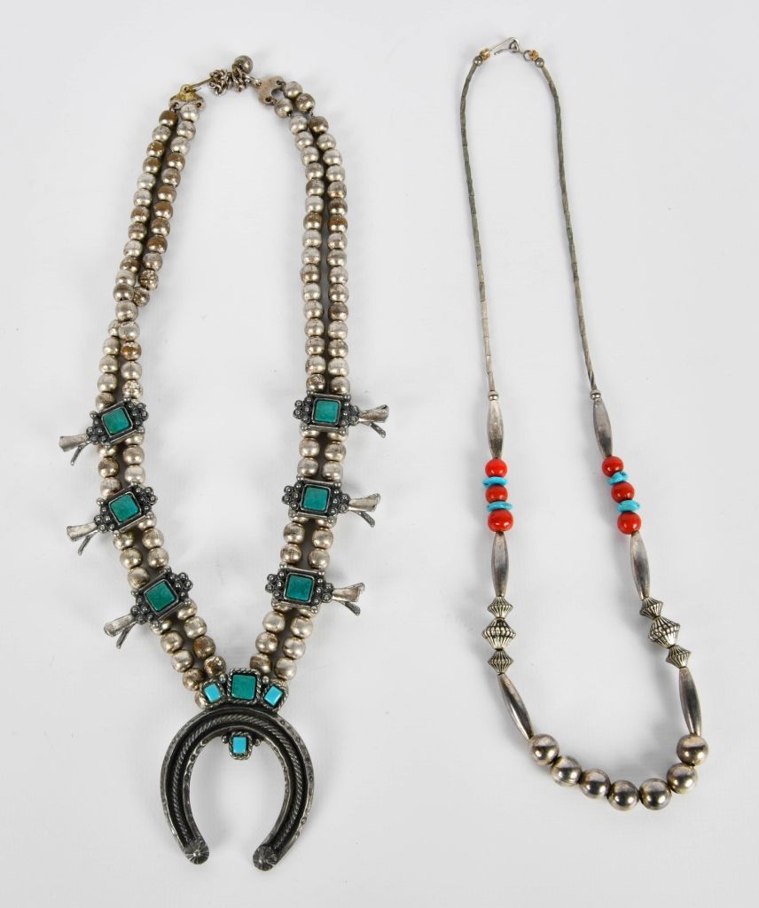 Lot 565: 2 Vintage Navajo Design Turquoise Necklaces