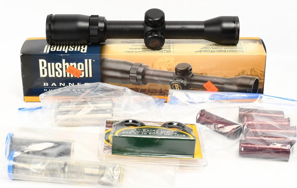 Lot 569: Bushnell Scope W/ Scope Rings & Choke Tubes
