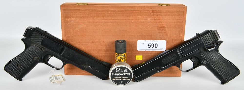 Lot 590: Marksman Dualing BB Guns in Display Wood Box