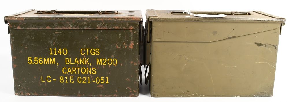 Lot 596: 2 Heavy Duty Metal Ammo Cans