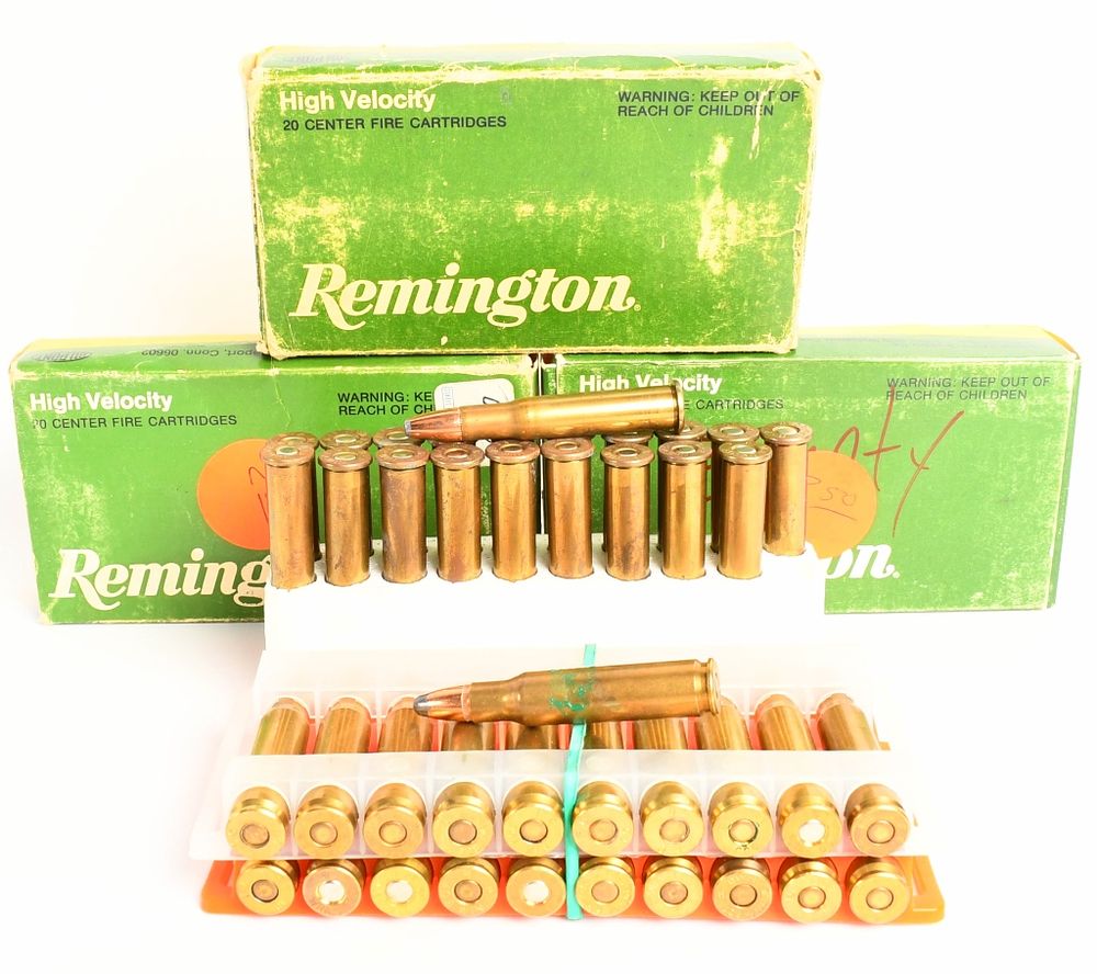 Lot 1081: 60 rds 30-30 win ammo & 21 rds reman ammo .308