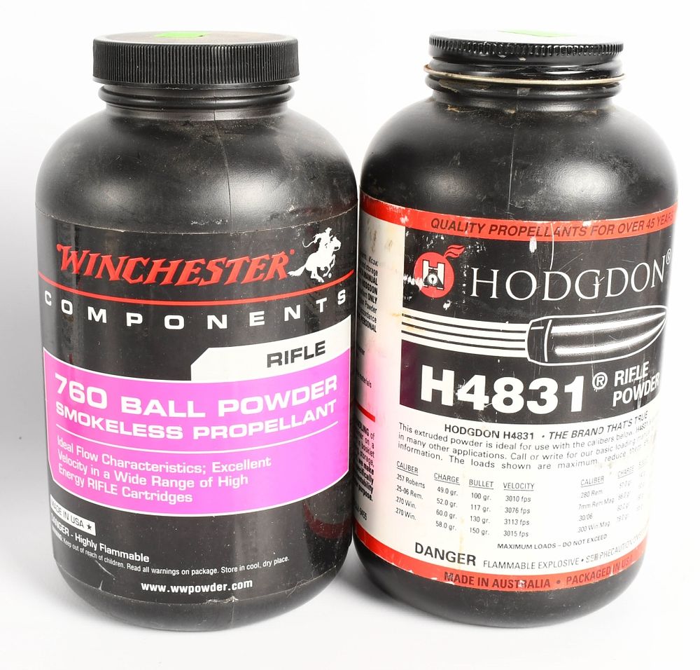 Lot 1103: Hodgdon H4831 Rifle Powder & WInchester 760 Ball P