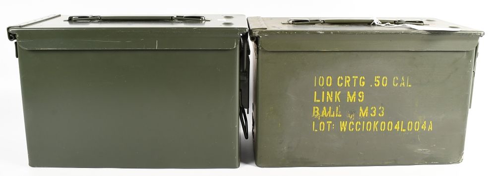 Lot 1108: 2 Heavy Duty Metal Ammo Cans