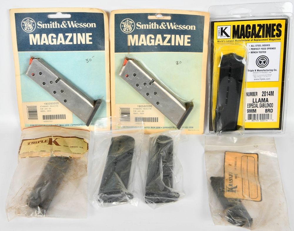 Lot 1148: Magazine Lot; (7) various Magazines S&W Triple K