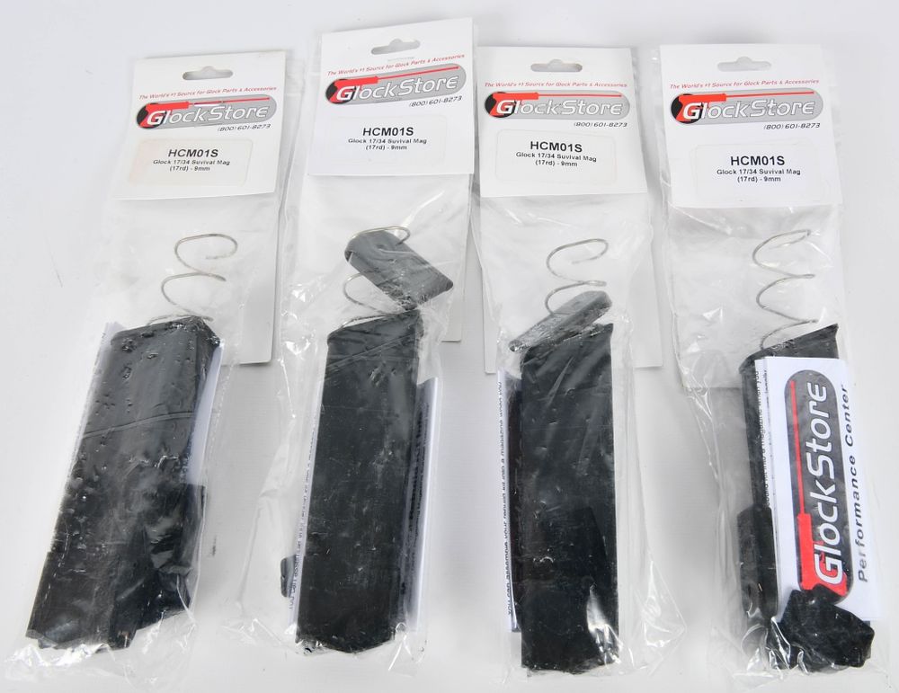 Lot 1178: (4) New HCM01S Glock 17/34 Survival Mag 17 rd 9mm