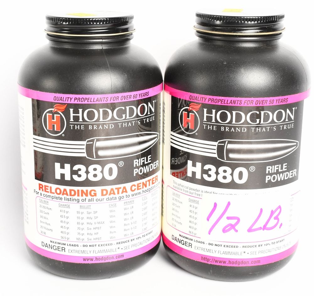 Lot 1181: 1.5 lb of the Hodgdon H380 Rifle Powder