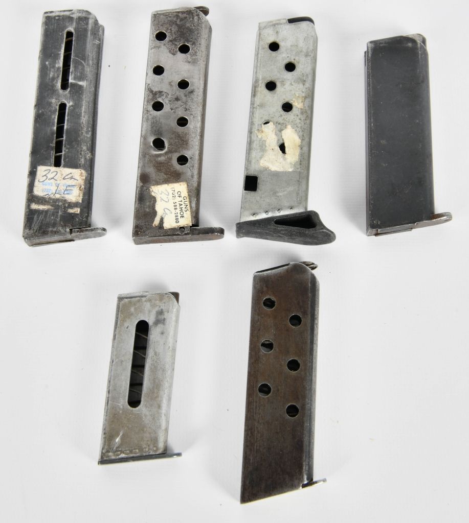 Lot 1186: Lot of 6 Vintage .32 Caliber Magazines