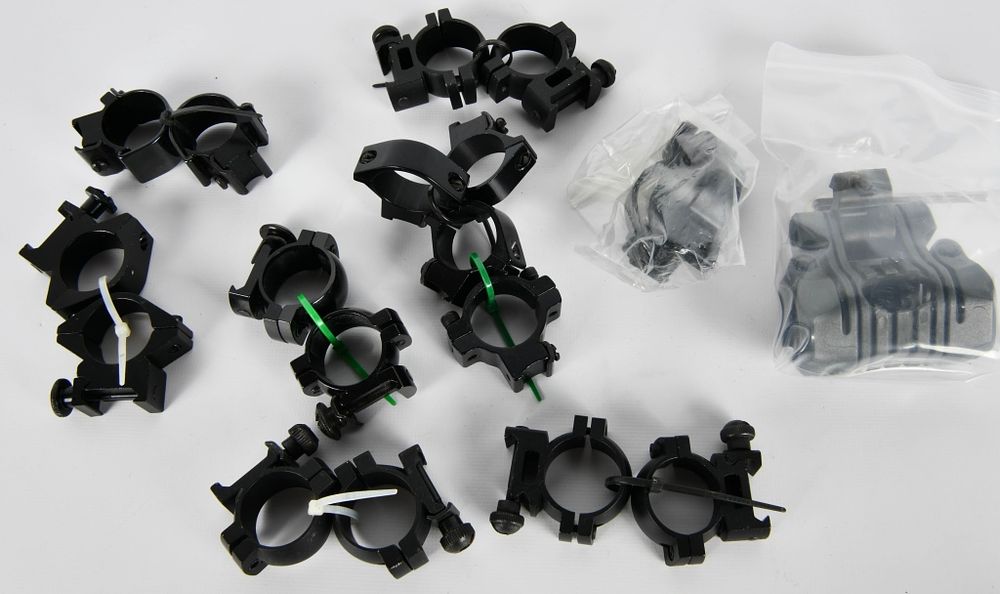 Lot 1378: 9 Sets Of Matte Black Scope Mount Rings