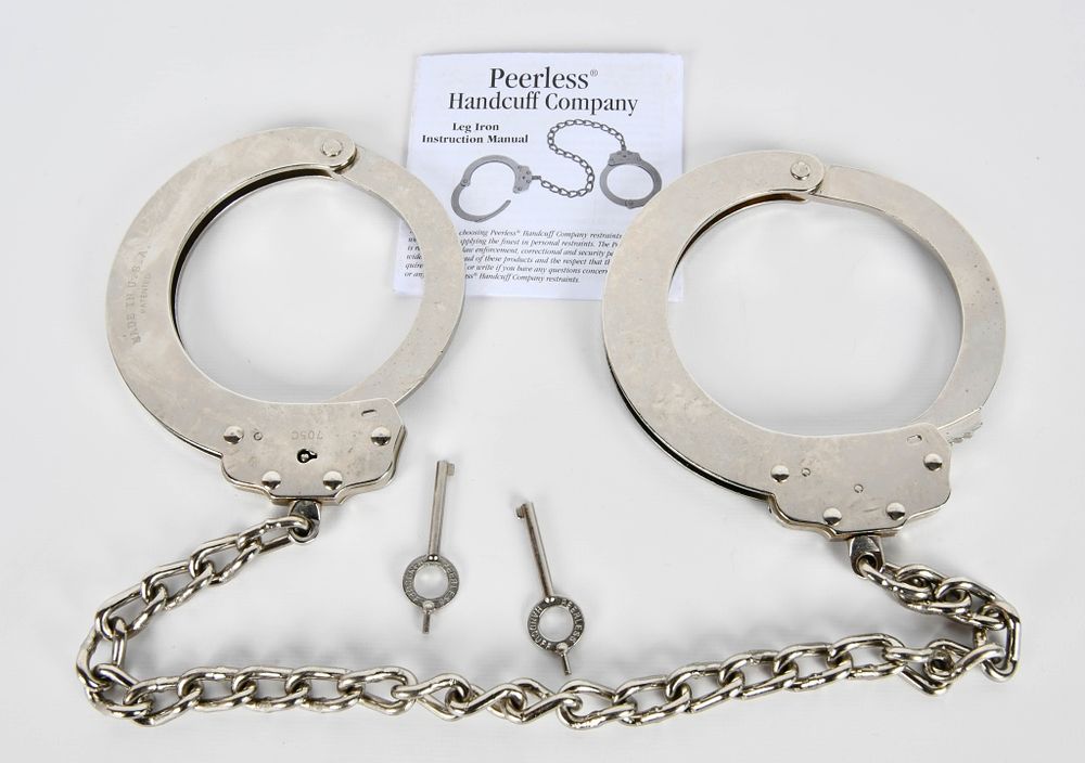 Lot 1399: Pair of Peerless Leg Irons W/ 2 Keys