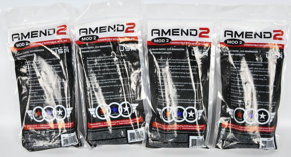 Lot 1412: (4) New Amend 2 Mod 2 30 rd AR M4 M16 Magazines
