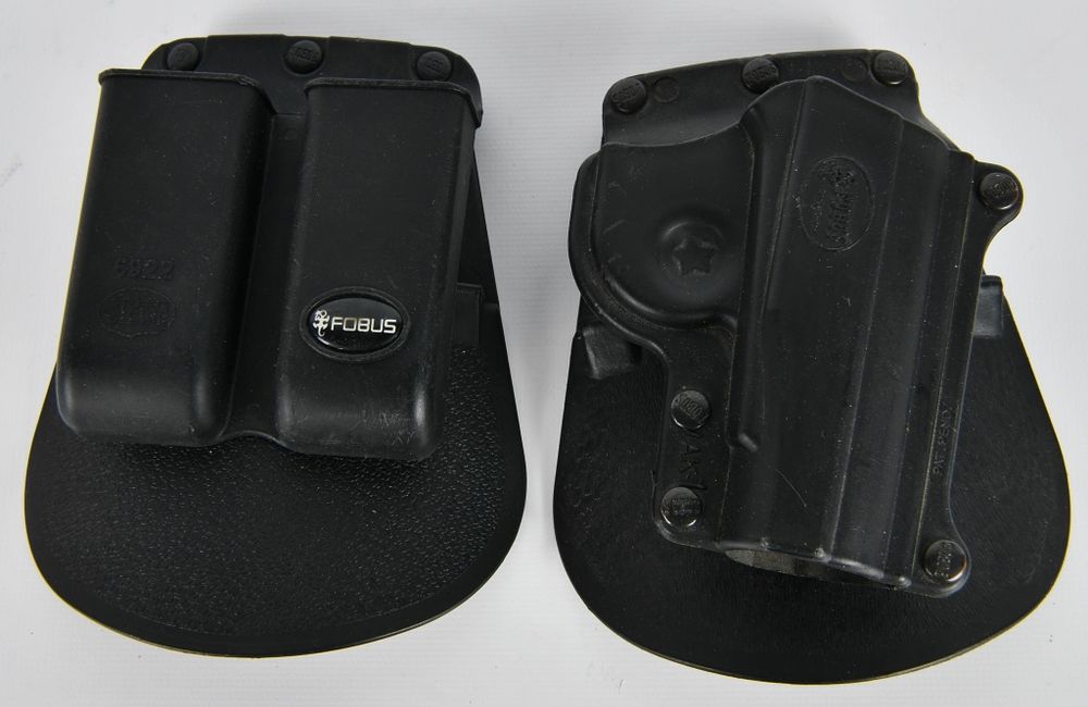Lot 1432: Fobus Holster and Mag Holster paddle style Resin