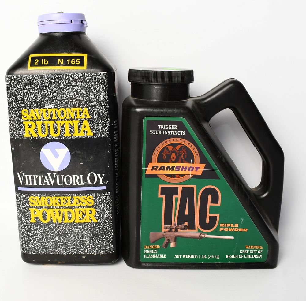 Lot 1463: Ramshot Tac Rifle Powder & Vihtavuori Smokeless Pw