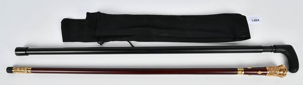 Lot 1484: 2 Decorative Walking Canes / Sword Combos